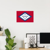 Vlag van de staat Arkansas Poster (Thuiskantoor)