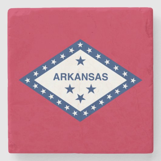 Vlag van de staat Arkansas Stenen Onderzetter (Voorkant)