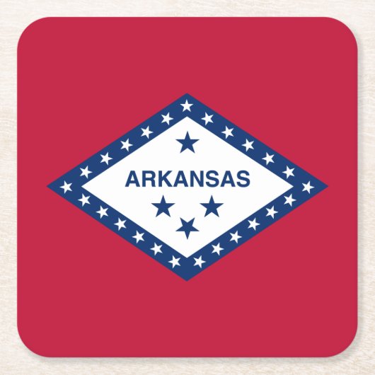 Vlag van de staat Arkansas Vierkante Kartonnen Onderzetter (Voorkant)