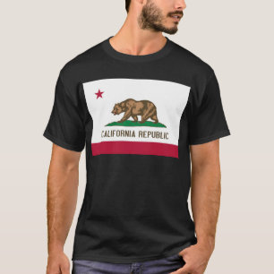 Vlag van de staat Californië-Beer T-shirt