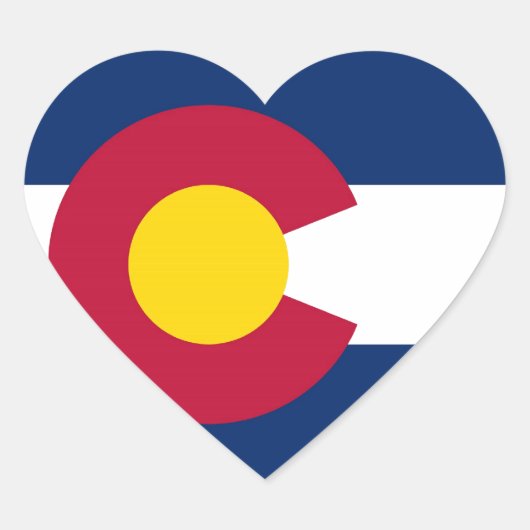 Vlag van de staat Colorado Hart Sticker (Voorkant)