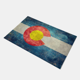 vlag van de staat Colorado met  retro grungy look Deurmat