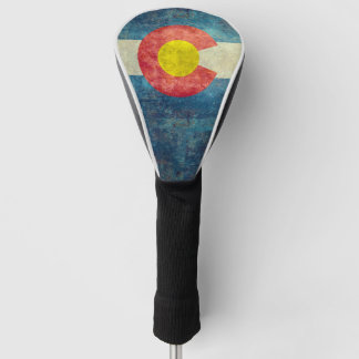 vlag van de staat Colorado met  retro grungy look Golfheadcover