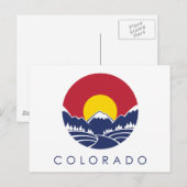 vlag van de staat Colorado Rocky Mountain Briefkaart (Voorkant / Achterkant)