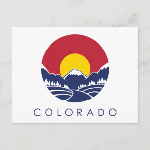 vlag van de staat Colorado Rocky Mountain Briefkaart