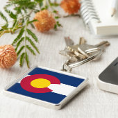 Vlag van de staat Colorado Sleutelhanger (Zijkant)