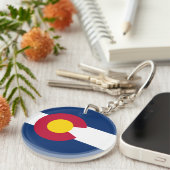 Vlag van de staat Colorado Sleutelhanger (Voorkant Rechts)