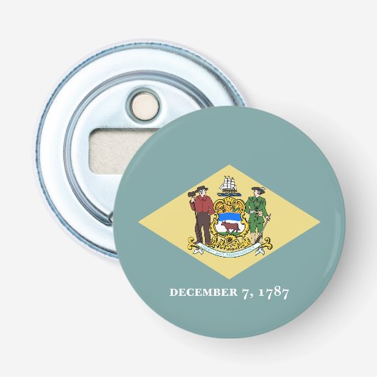 Vlag van de staat Delaware Button Flesopener (Voorkant)