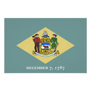 Vlag van de staat Delaware Perfect Poster