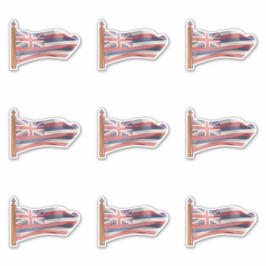 Vlag van de staat Hawaii Sticker (Voorkant)