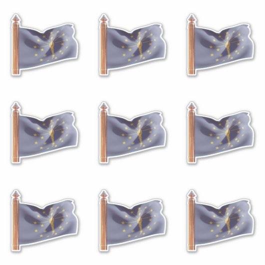 Vlag van de staat Indiana Sticker (Voorkant)