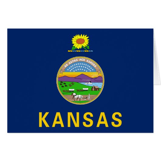 Vlag van de staat Kansas (Voorkant Horizontaal)