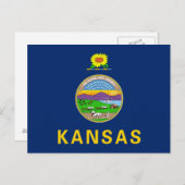 Vlag van de staat Kansas Briefkaart (Voorkant / Achterkant)