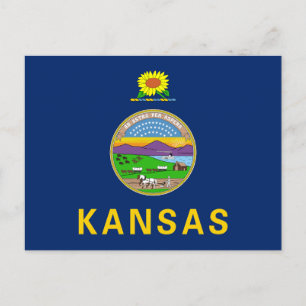 Vlag van de staat Kansas Briefkaart