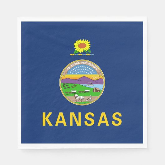 Vlag van de staat Kansas Servet (Voorkant)