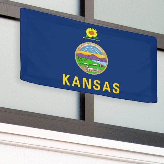 Vlag van de staat Kansas Spandoek (Buitenkant Gebouw)