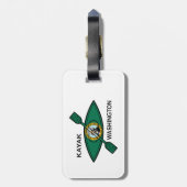 Vlag van de staat Kayak Washington Bagagelabel (Achterkant verticaal)