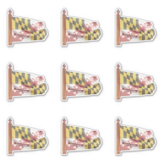 Vlag van de staat Maryland Sticker (Voorkant)