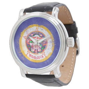 vlag van de staat Minnesota in nood Horloge