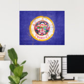 vlag van de staat Minnesota in nood Poster (Thuiskantoor)