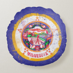 vlag van de staat Minnesota in nood Rond Kussen