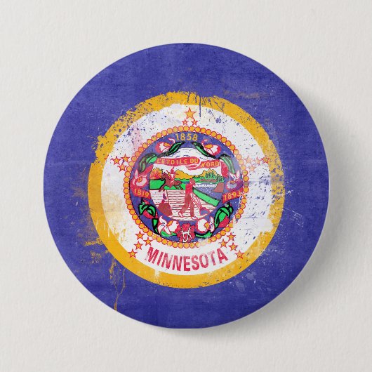 vlag van de staat Minnesota in nood Ronde Button 7,6 Cm (Voorkant)