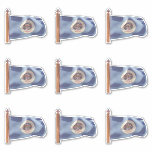 Vlag van de staat Minnesota (uitgaande) Sticker (Voorkant)