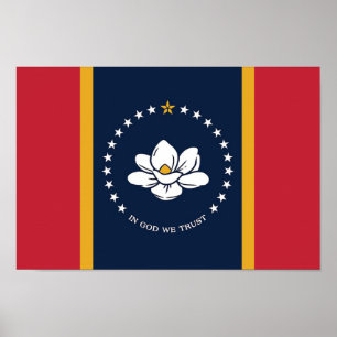 vlag van de staat Mississippi (nieuw in 2020) Poster