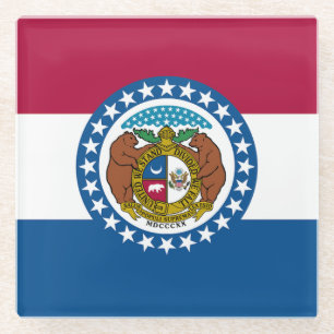 vlag van de staat Missouri Glazen Onderzetter