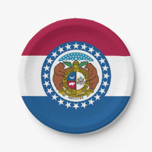 vlag van de staat Missouri Papieren Bordje