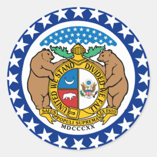 vlag van de staat Missouri Ronde Sticker