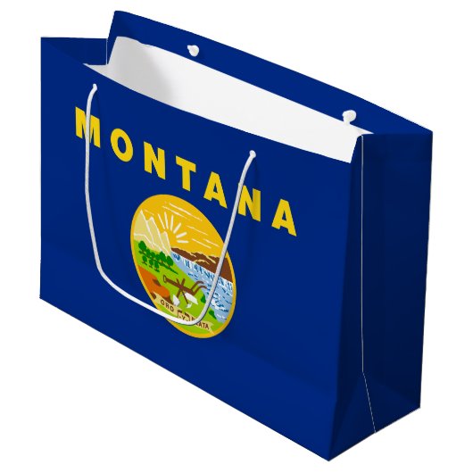 vlag van de staat Montana Groot Cadeauzakje (Voorkant Gekanteld)
