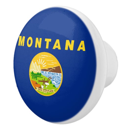 vlag van de staat Montana Keramische Knop (Rechts)