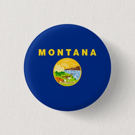 vlag van de staat Montana Ronde Button 3,2 Cm (Voorkant)