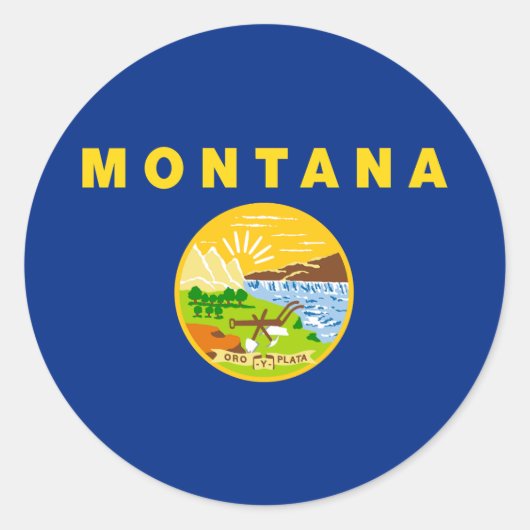 vlag van de staat Montana Ronde Sticker (Voorkant)
