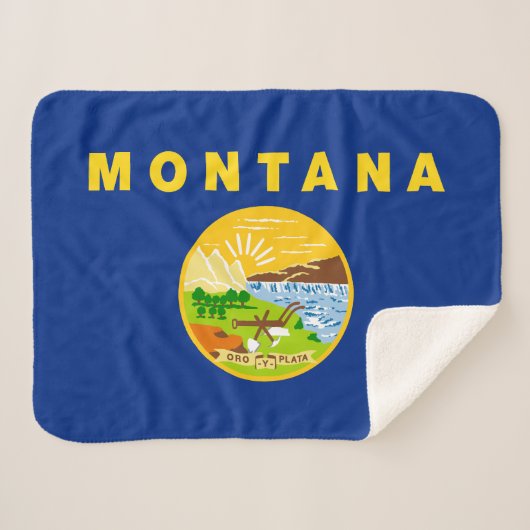 vlag van de staat Montana Sherpa Deken (Voorkant (horizontaal))