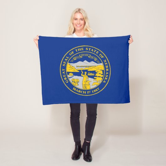 vlag van de staat Nebraska Fleece Deken (In situ)