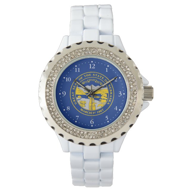 vlag van de staat Nebraska Horloge (Voorkant)