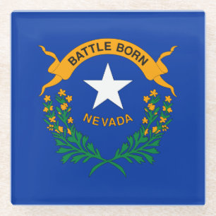 Vlag van de staat Nevada Glazen Onderzetter