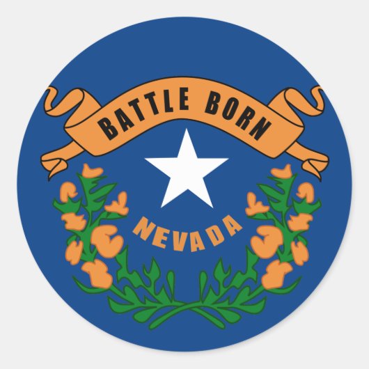 Vlag van de staat Nevada Ronde Sticker (Voorkant)