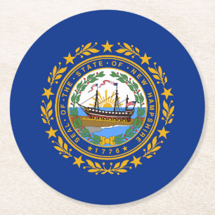 Vlag van de staat New Hampshire Ronde Kartonnen Onderzetter