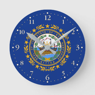 Vlag van de staat New Hampshire Ronde Klok