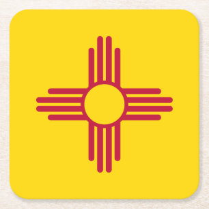 Vlag van de staat New Mexico Vierkante Kartonnen Onderzetter