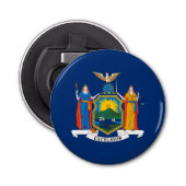 Vlag van de staat New York Button Flesopener (Voorkant)