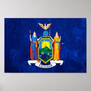 Vlag van de staat New York Poster