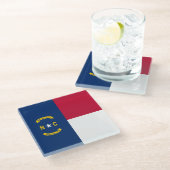 vlag van de staat North Carolina Glazen Onderzetter (Schuin)