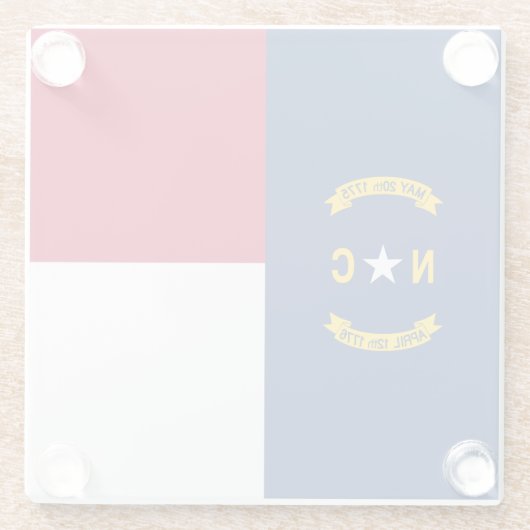 vlag van de staat North Carolina Glazen Onderzetter (Achterkant)