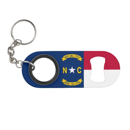 vlag van de staat North Carolina Mini Flessenopener (Voorkant (Horizontaal))