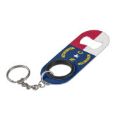 vlag van de staat North Carolina Mini Flessenopener (Voorkant Gekanteld)