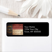 Vlag van de staat North Carolina op de oude houten Etiket (Insitu)